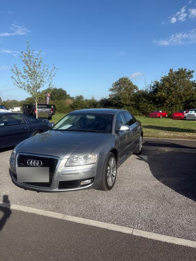 2008 Audi A8 in bright silver, front view