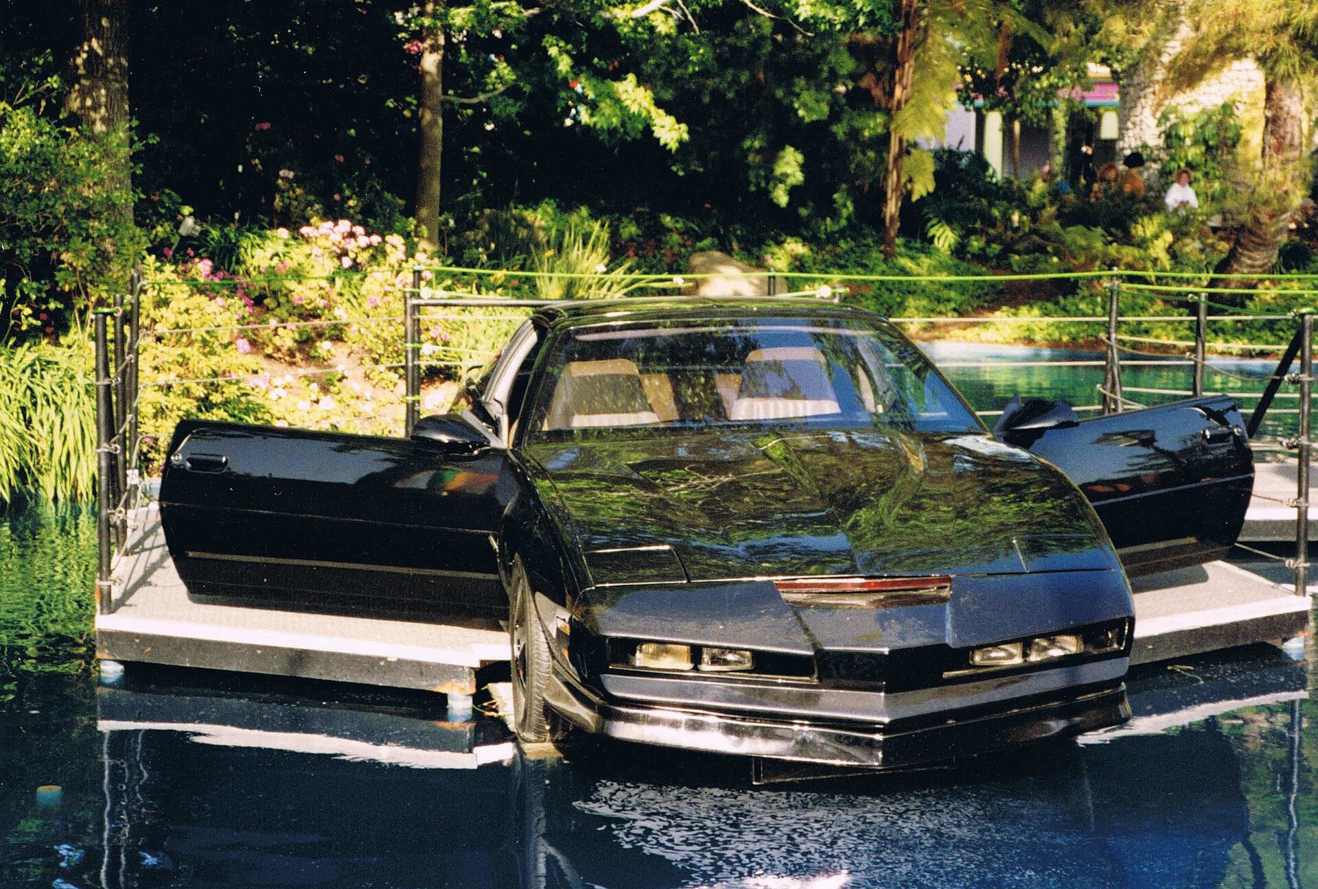 Black Pontiac Firebird Trans Am dressed as KITT on display
