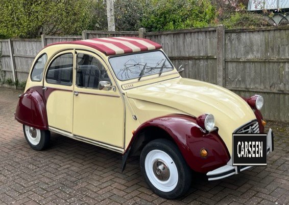 1986 Citroën 2CV6 Dolly in maroon and yellow ('plums & custard')